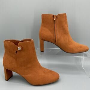 NEW Alfani Women’s PAAM Faux Leather Sleek Booties Brown Size 5.5M